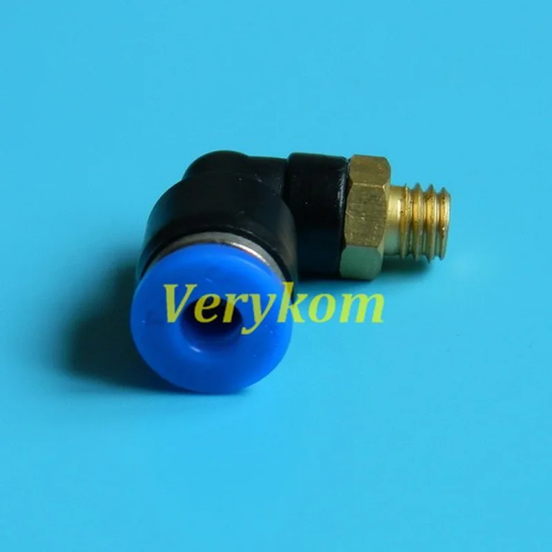 Пневматический коленчатый штуцер 100X Verykom PL 8 04 с наружной резьбой от мм до 1/2 дюйма