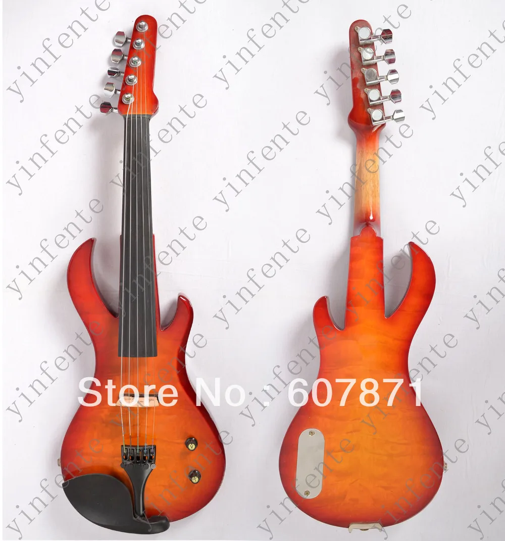New 5 string 4/4 Electric violin Solid wood hand Guitar head stylein