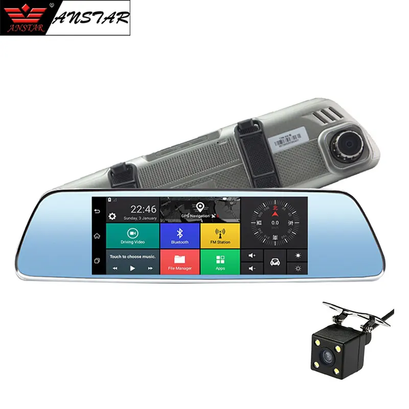 

ANSTAR 7'' 3G Android Rear View Mirror Car Camera GPS WIFI Car DVR Dual Lens Night Vision Video Recorder Registrar Dash Cam