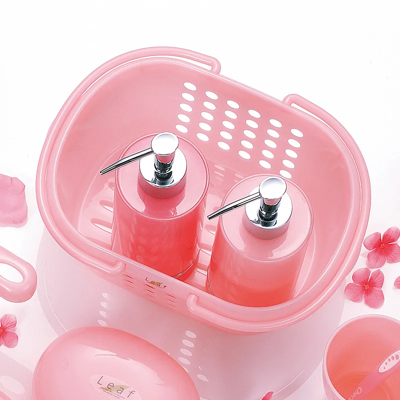 

Inomata leaf plastic bathroom storage basket portable basket handle storage basket