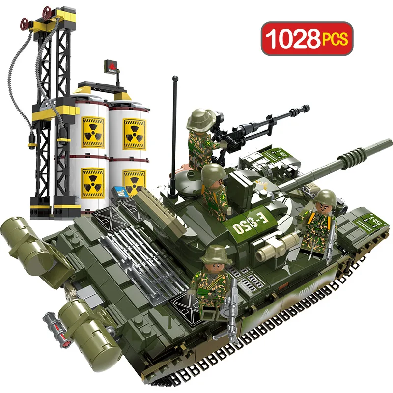 

1028pcs Toy for Boys T-72 Main Battle Tank CITY Series Compatible Legoingly WW2 Military Army Soldier Building Blocks Gifts