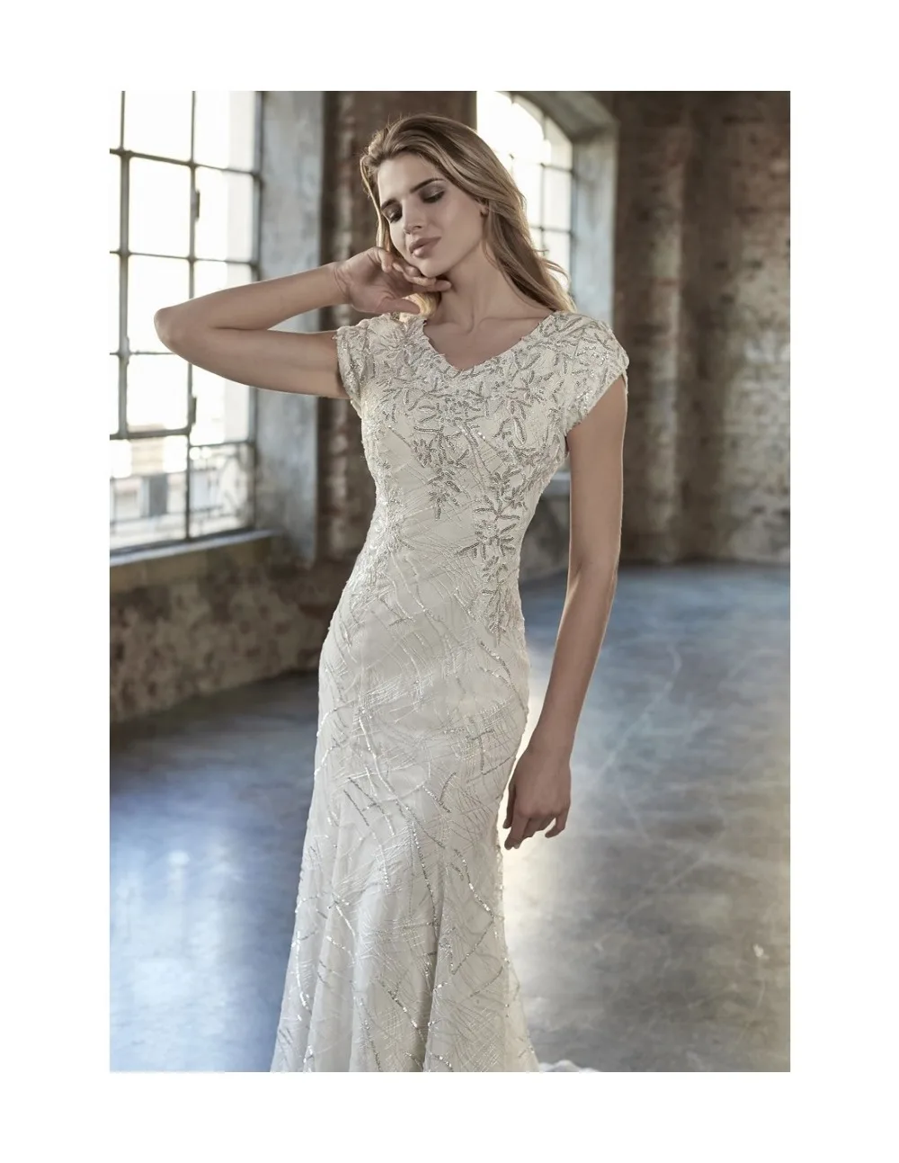Us 217 43 30 Off 2019 Mermaid Sequins Tulle Modest Wedding Dresses With Cap Sleeves V Neck Ons Back Modern Sparkly Bridal Gowns In Us 217 43 30 Off 2019 Mermaid Sequins Tulle Modest Wedding Dresses With Cap Sleeves V Neck Ons Back Modern Sparkly Bridal Gowns In
