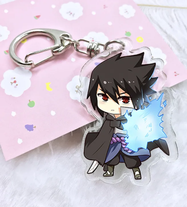 Naruto keychain de acrílico de Kakashi Gaara Sasuke Akatsuki miembros Itachi colgantes Llavero Cosplay alrededor regalo Llavero Chaveiro