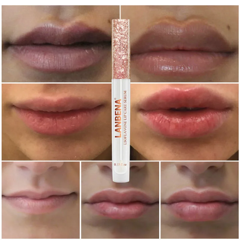 LANBENA Lsoflavone Сыворотка для ухода за губами Блеск для губ маска для увеличения эластичности губ уменьшить тонкие линии Восстанавливающая увлажняющая красота