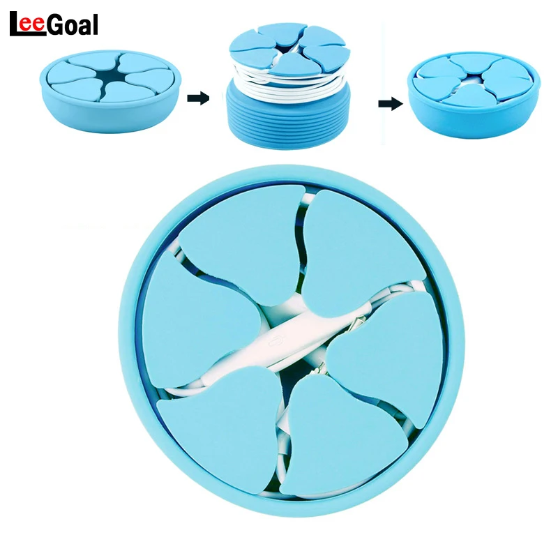 

1Pcs Earphone Cable Winder Silicone Mini Earphone Holder Case Storage Boxes Container Stretch Earbud Storage Box Organizer