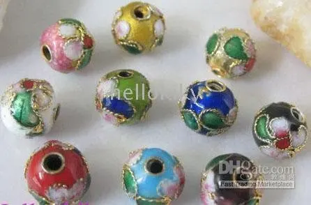 

600PCS Mixed colour cloisonne enamel round beads 8mm M511