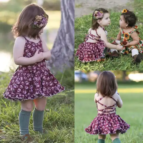 girls purple floral dress
