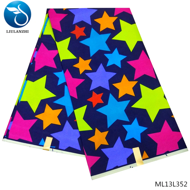 

LIULANZHI 2019 african polyester batik wax fabric for dresses wax Ankara fabric wax prints fabric 6 yards colorful ML13L348-356