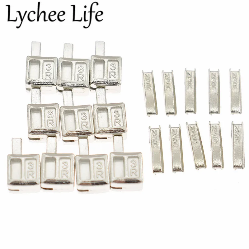 Lychee Life 10 шт. металлическая ремонтная застежка молния стопор цинк 3 # сплав