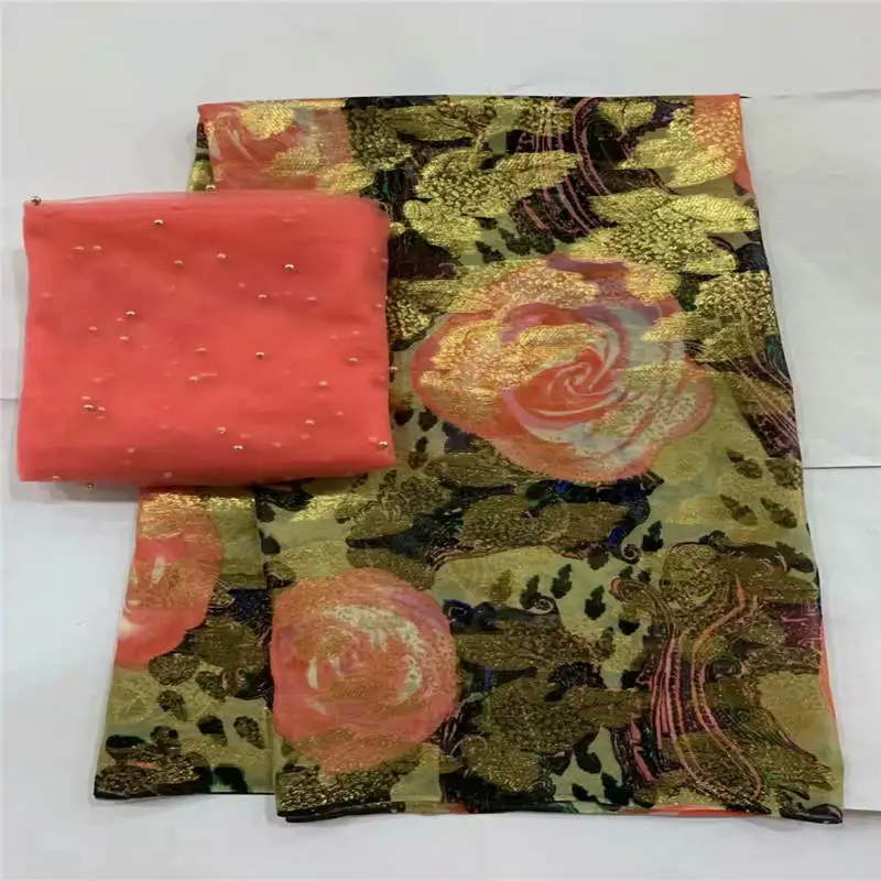 

5+2 yards/Lot 100% Pure Silk Chiffon Fabric With Floral Printed For Tailor DIY Dress ! L61205