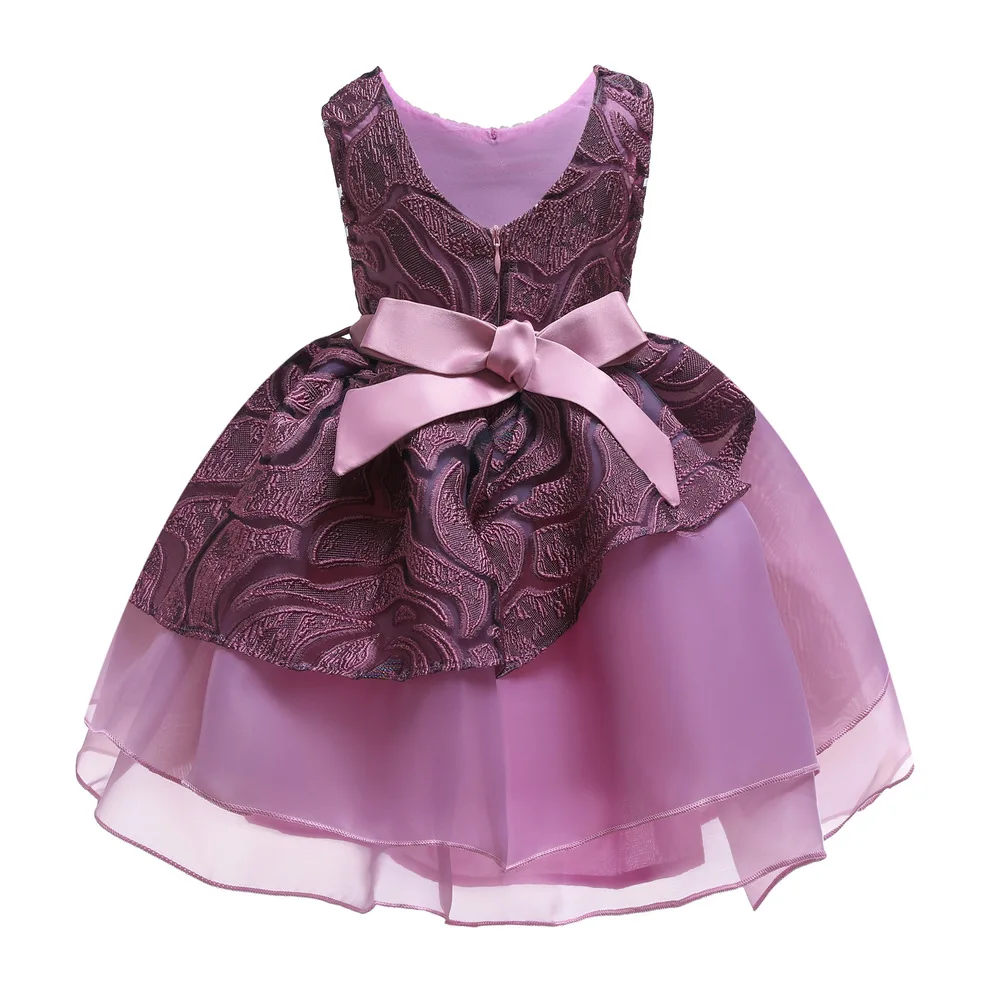 Summer Little Girls Dresses Princess Wedding Party Kids Dress Purple Embroidery Child Evening Clothing For Baby Girls Prom Gowns (3)