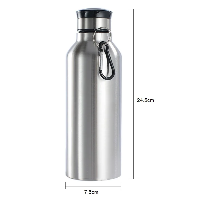 600 мл бутылка для воды из нержавеющей стали(не термос) BPA Спортивная бутылка для питья портативные скалолазание питьевые бутылки