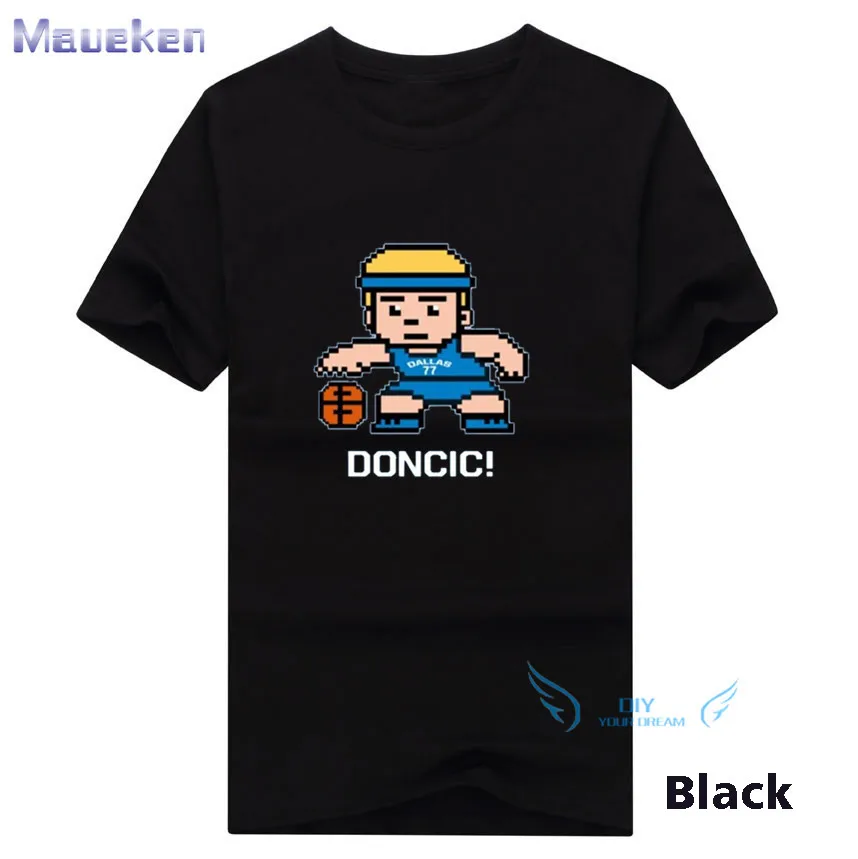 Мужская хлопковая футболка с коротким рукавом и принтом pixel Luka Doncic подарок