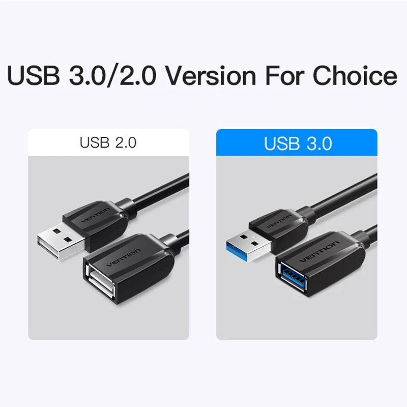 Vention USB3.0 Extension Cable Male to Female USB2.0 Extension Wire Super Speed Extender Data Sync Cable for Computer PC 0.5m 5m