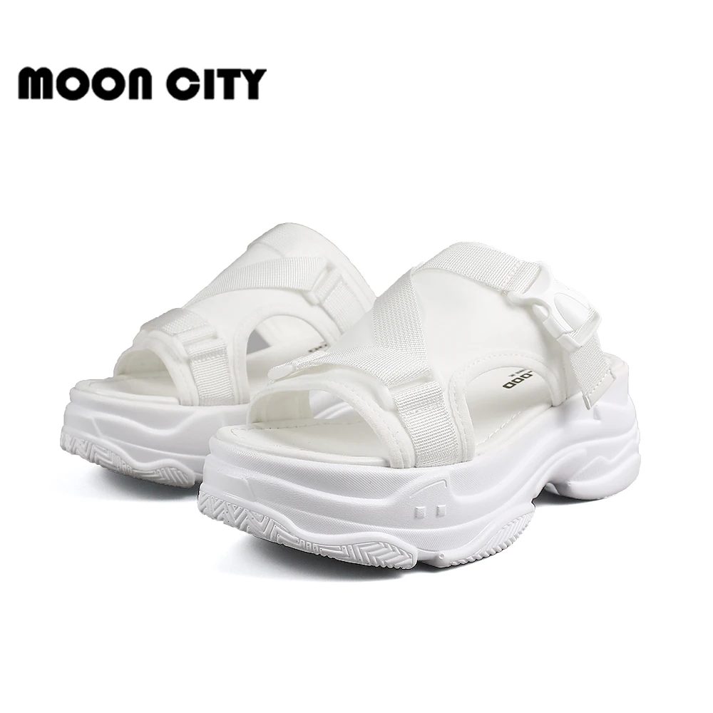

2019 Female Stretch Fabric Buckle Fisherman Wedge Platform Beach Sandals For Women