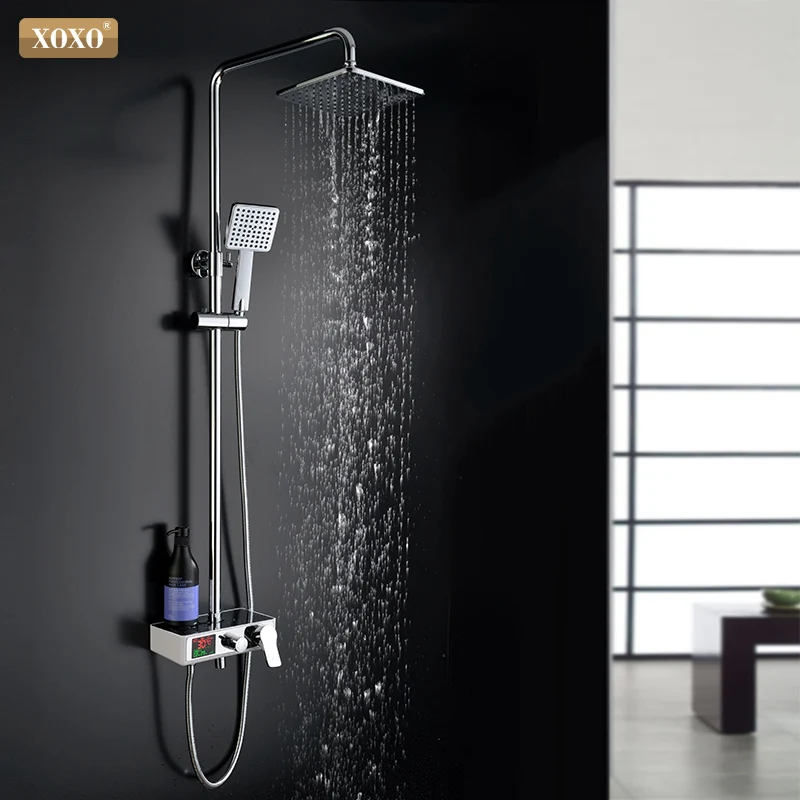 Preise XOXO luxus dusche wasser dynamische digitale intelligente display und dusche wasserhahn Die led dusche wasserhahn set Badezimmer Mixer 88010
