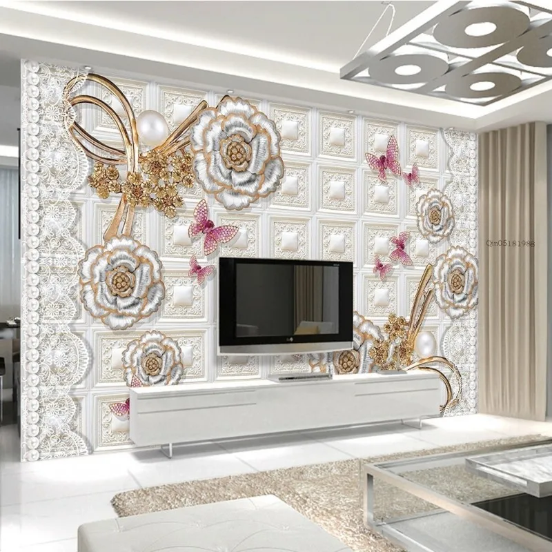 Buy 3D photo wallpaper 3d Diamond Flower Romance