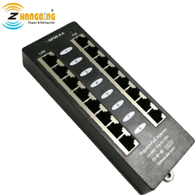 Multiport GPoE 8Port Security Gigabit PoE Patch Panel, Passive Mode A 1/2  3/6 PoE Injector For PoE Camera WiFi Access Point - AliExpress