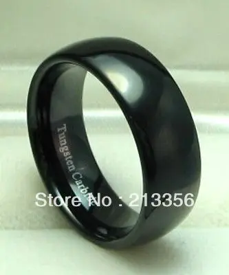 

FREE SHIPPING!USA WHOLESALES CHEAP PRICE BRAZIL RUSSIA CANADA UK HOT SELLING 8MM BLACK DOMED POLISHED MENS TUNGSTEN WEDDING RING