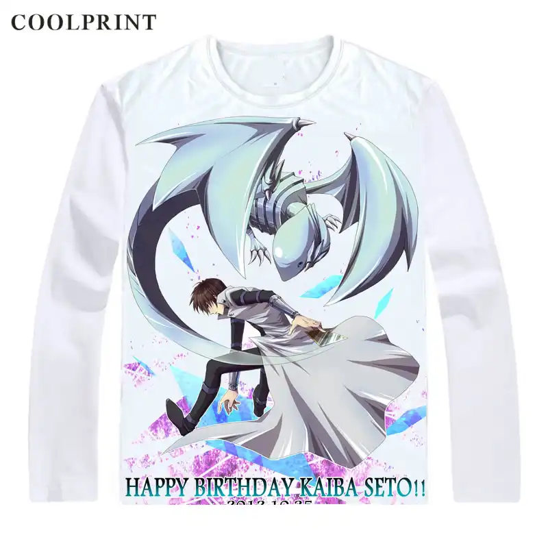 Camiseta De Manga Larga Con Diseno De Dragon Buruaizu Camiseta Con Estampado De Los Ojos Azules Y El Rey De Los Juegos Yu Gi Oh Informal Vintage Camisetas Aliexpress