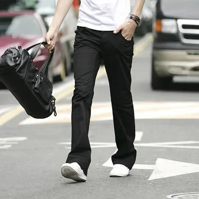 27-44 мужская одежда GD стилист волос модные британские повседневные корейские широкие брюки с колокольчиками Большие размеры костюмы - Цвет: Черный