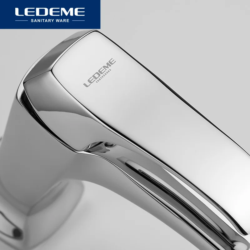 Kaufen LEDEME Neue Hot   Cold Wasserhahn Moderne Stil Verchromt Bad Singe Griff Wasserhähne Kupfer Mischer Thermostat Armaturen L1042