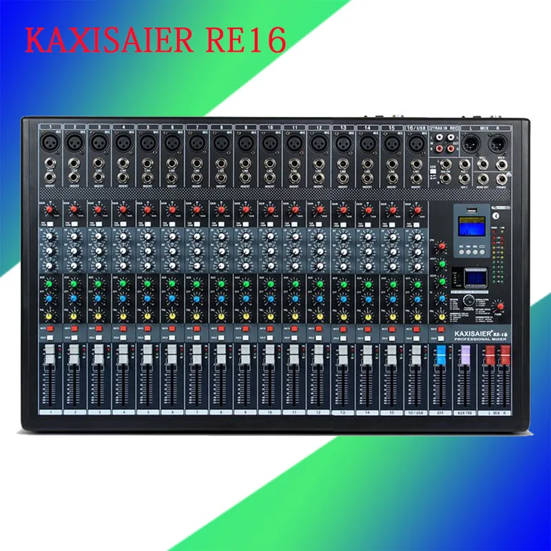 

New 16 Channel High-end Mixing Console Studio Audio Mixers Mixer 24-Bit Multi-FX Processor 99 digital reverb network sing MP3