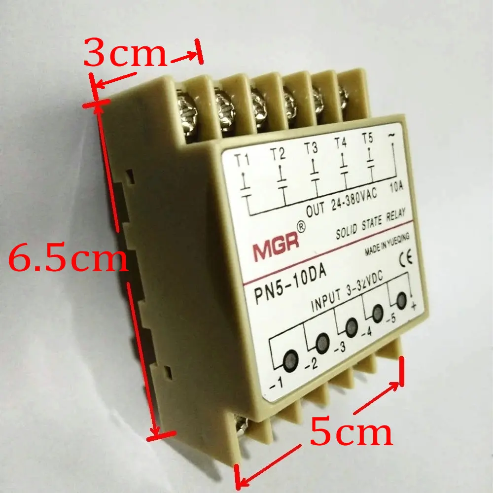 10DA din-рейку монтажа ССР 5 каналов пятиканальные пять вход 3~ 32VDC выход 24~ 380VAC DC твердотельные реле