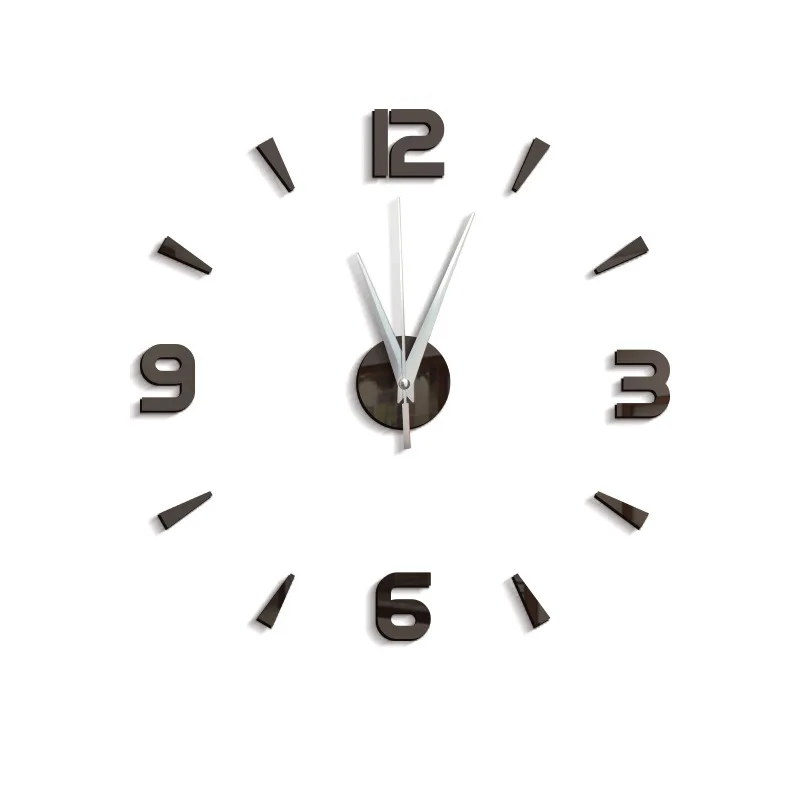 

Creative Fashion Living Room Sofa Mute Wall Sticker Wall Clock Home Diy Acrylic Digital Mirror Digital Wall Clock