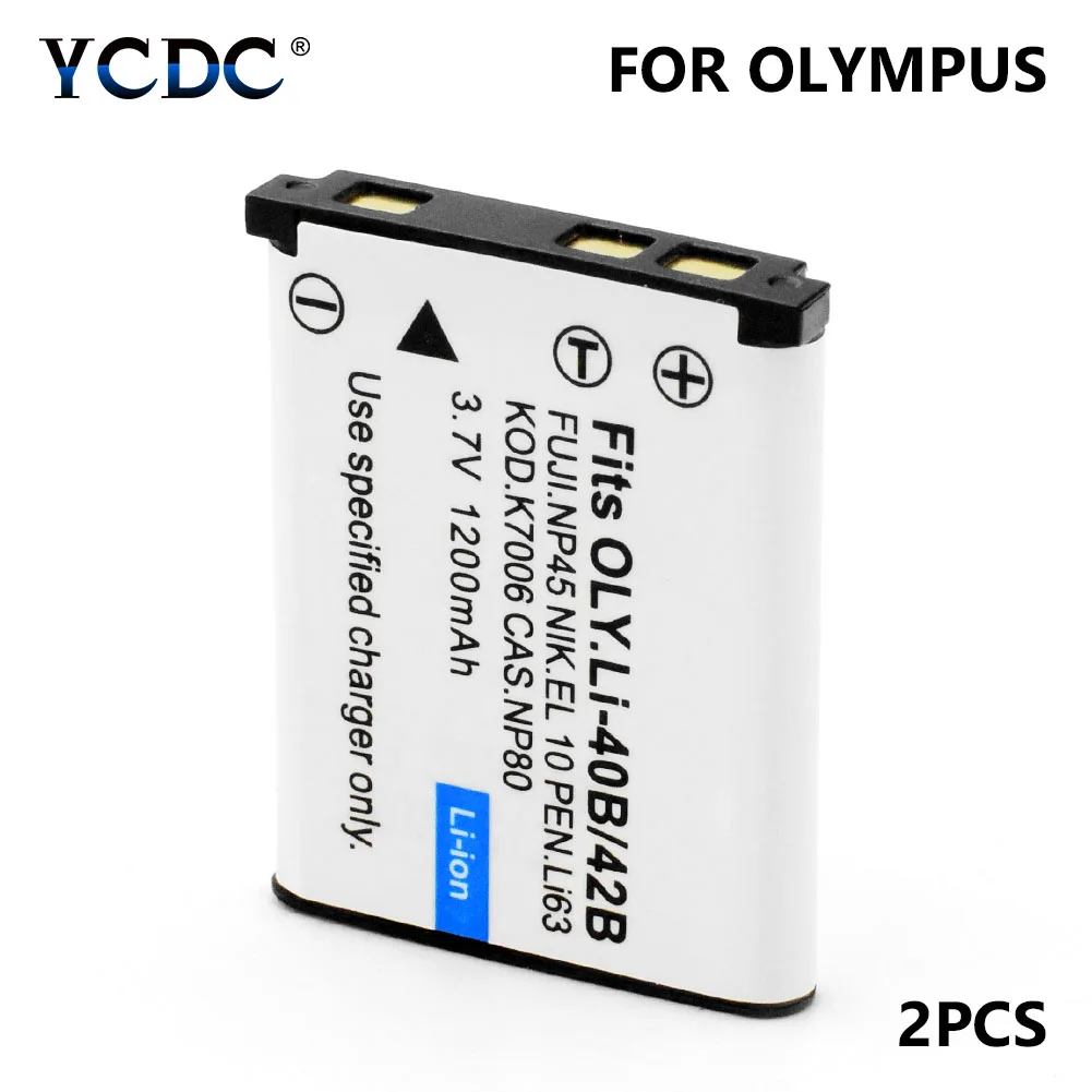YCDC 2x Li 40B/42B 1200mAh Rechargeable Li ion Digital Camera Battery