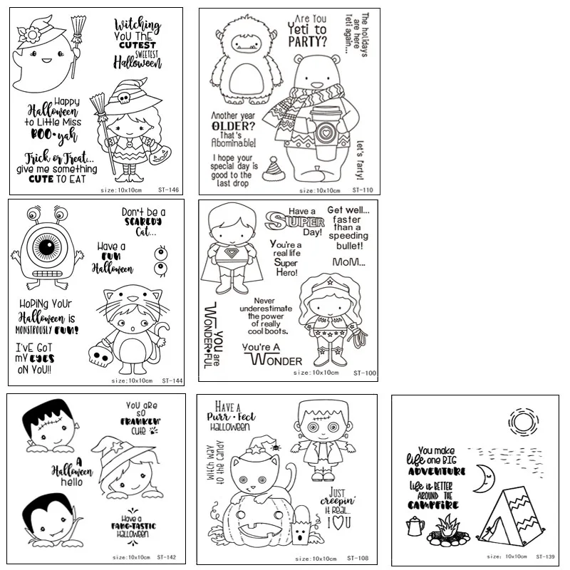 

ZhuoAng Happy Halloween Transparent and Clear Stamp DIY Scrapbooking Album Card Making DIY Decoration Making