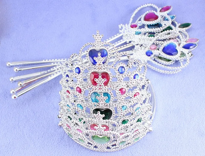 Топ-дизайнер Fro. zen Princess Crown Hairband дети для девочек лучший подарок на день рождения Детские заколки для волос Волшебная палочка наборы ювелирных изделий XRN15