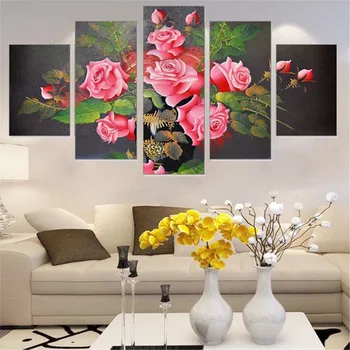 

5PCS Full Diamond Embroidery Flower Diy Diamond Paintings Full Mosaic wall art Modular pictures canvas pictures for living room