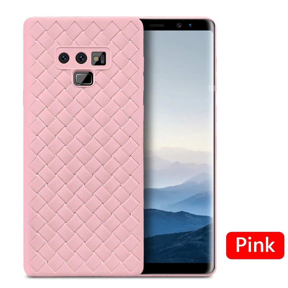 !ACCEZZ Business Luxury Grid Weaving Phone Case 6.4 inch For Samsung Galaxy Note 9 Cases Cover Soft Protective Shell Capa Coque (12)