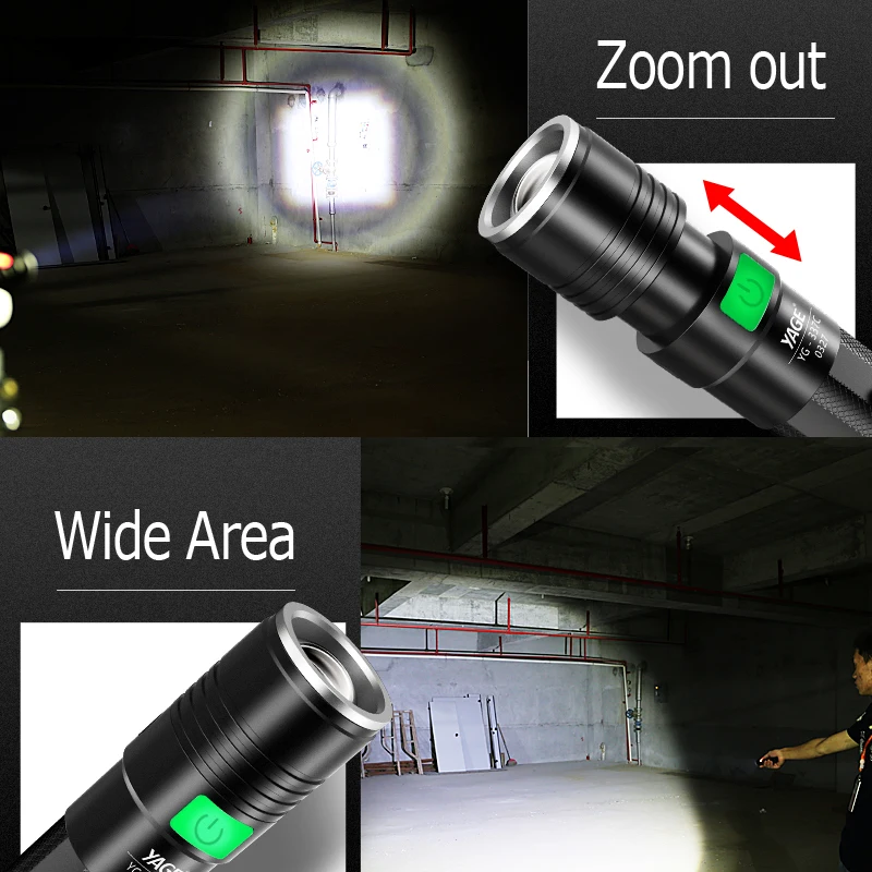 YAGE 337C XM-L Q5 3800LM Aluminum Waterproof Zoomable CREE LED Flashlight Torch Light for 18650 Rechargeable Battery USB 5-Modes YAGE 337C XM-L Q5 3800LM Aluminum Waterproof Zoomable CREE LED Flashlight Torch Light for 18650 Rechargeable Battery USB 5-Modes