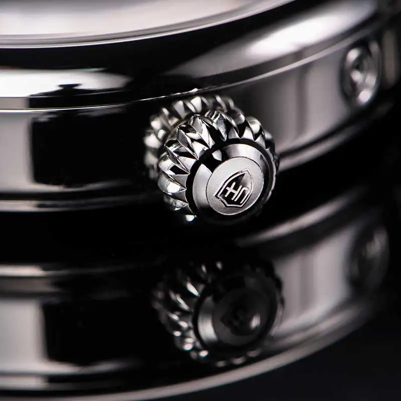 UHONOUR Топ бренд для мужчин s Tourbillon механические часы Роскошные крокодиловая кожа ST8007 движение для мужчин t сапфир для мужчин часы Moon phase 5ATM