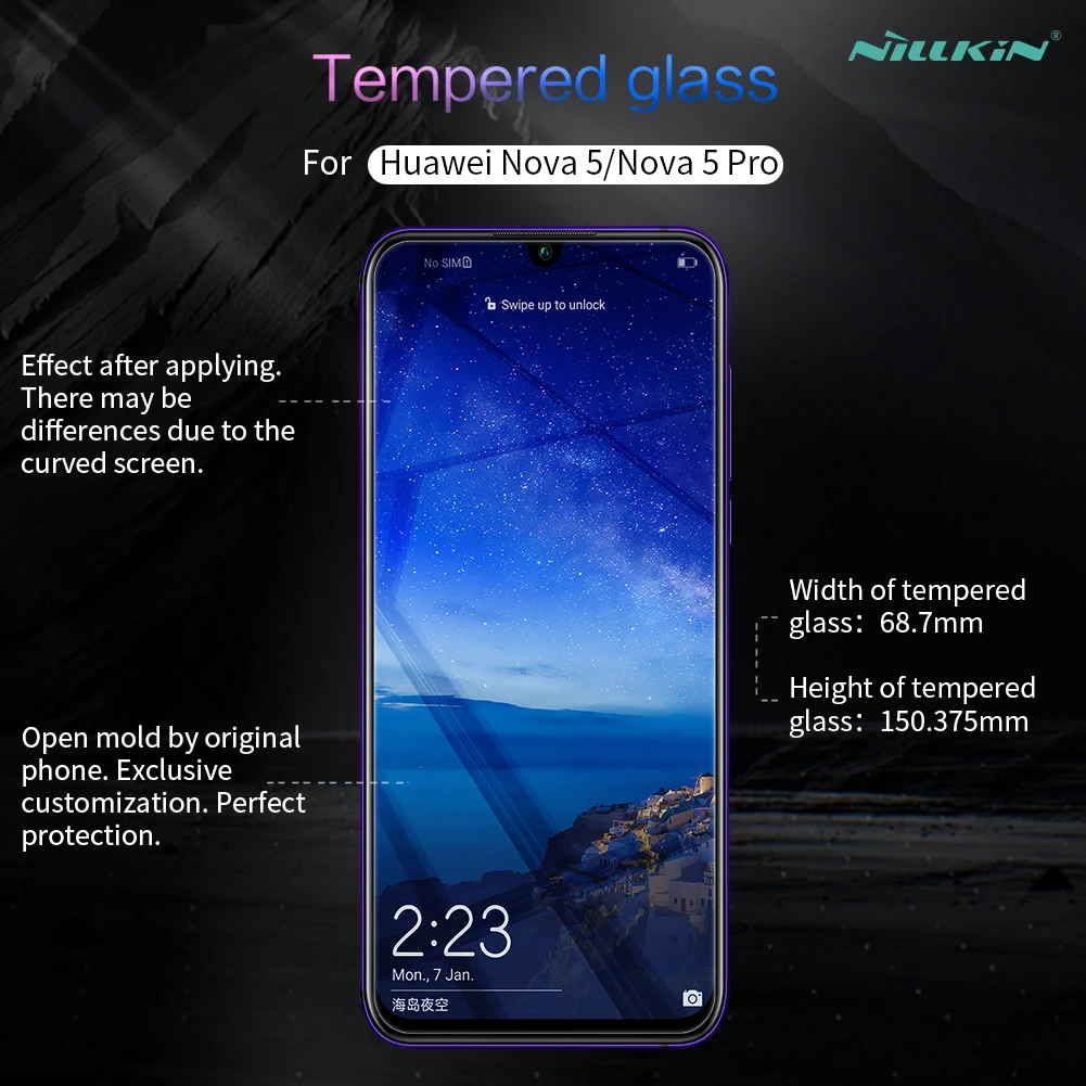 Для huawei Nova 5 Pro Закаленное стекло пленка Nillkin 0,2 мм H+ Pro Анти-Защитное стекло для huawei Nova 5 протектор экрана