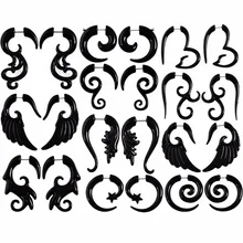 2 шт. акрил клипсы для ушей спираль серьги вилки и Туннели Черный серьги на Козелок Поддельные уха хряща пикантные средства ухода за кожей пирсинг