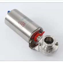 1 шт. тройной зажим санитарный клапан-бабочка с пневматическим приводом SUS304 зажим