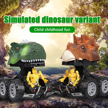 

Dinosaur Deformation Car Toy With Music Lighting Children RC Car Toy Four-drive Toy Car Baby Kids Educational Toys Gift Flash