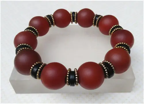 

NEW 100% Natural ancient RED agate jade beads bracelet 18 MM a 5.19
