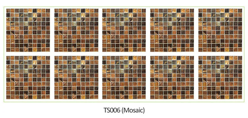 10 шт./лот, мозаика, плитка, кирпич, наклейки на стену, квадратный пол, наклейка для кухни, ванной комнаты, ПВХ, самоклеющиеся, поддельные, 3D обивка, обои - Цвет: TS006