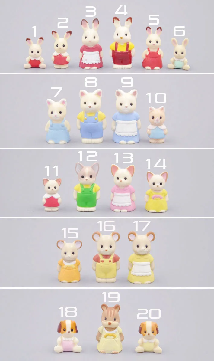 

wholesale Japan original bulks sylvanian families Mini 1-3cm cats rabbits dolls toys for girls Birthday Christmas gift