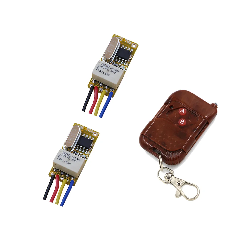 

DC 3.5-12V RF Micro Remote Control Switch Wireless Power LED Lamp Controller Micro Relay Receiver Transmitter 315/433Mhz
