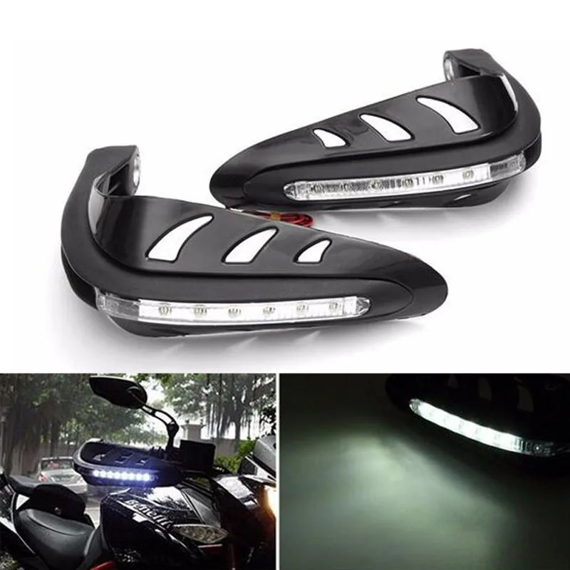 

7/8" 22mm Motorcycle Dirt Bike Scooter StreetBike LED Light Handguard Handlebar Hand Guard Bar Protector Universal