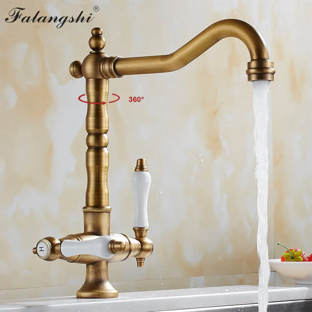  Kitchen Sink Mixer Faucets Multi Color Hot And Cold Deck Mounted 360 Degree Rotation Dual Handle Ki - 33031778339
