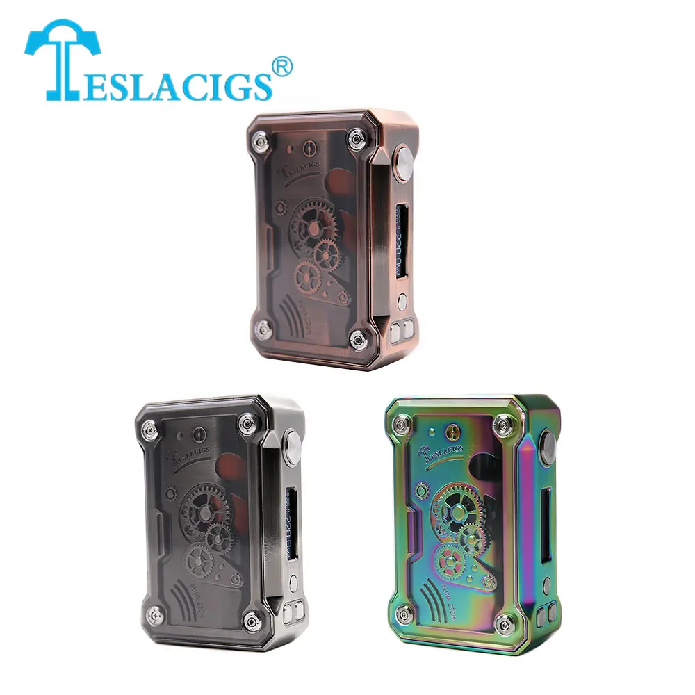 

Hot Sale 220W Tesla Punk TC Box MOD wi/ RGB LED flash mode & Bright OLED Screen Punk Style Design E-Cigarette Vape Mod VS Drag 2