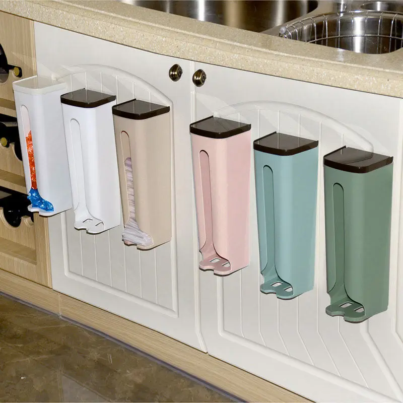 

Hot Cute Home Garbage Bag Storage Holder Plastic Wall Mount Dispenser Box Rack Kitchen Bathroom Organizer Case @LS JA1118
