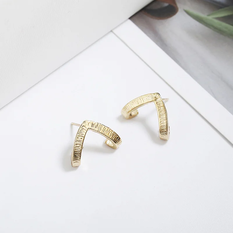 Simple Boho Alloy Metal Stud Earrings for Women Geometric Gold Color Fashion Jewelry Earrings Female Ear Party Best Gift Earring (3)