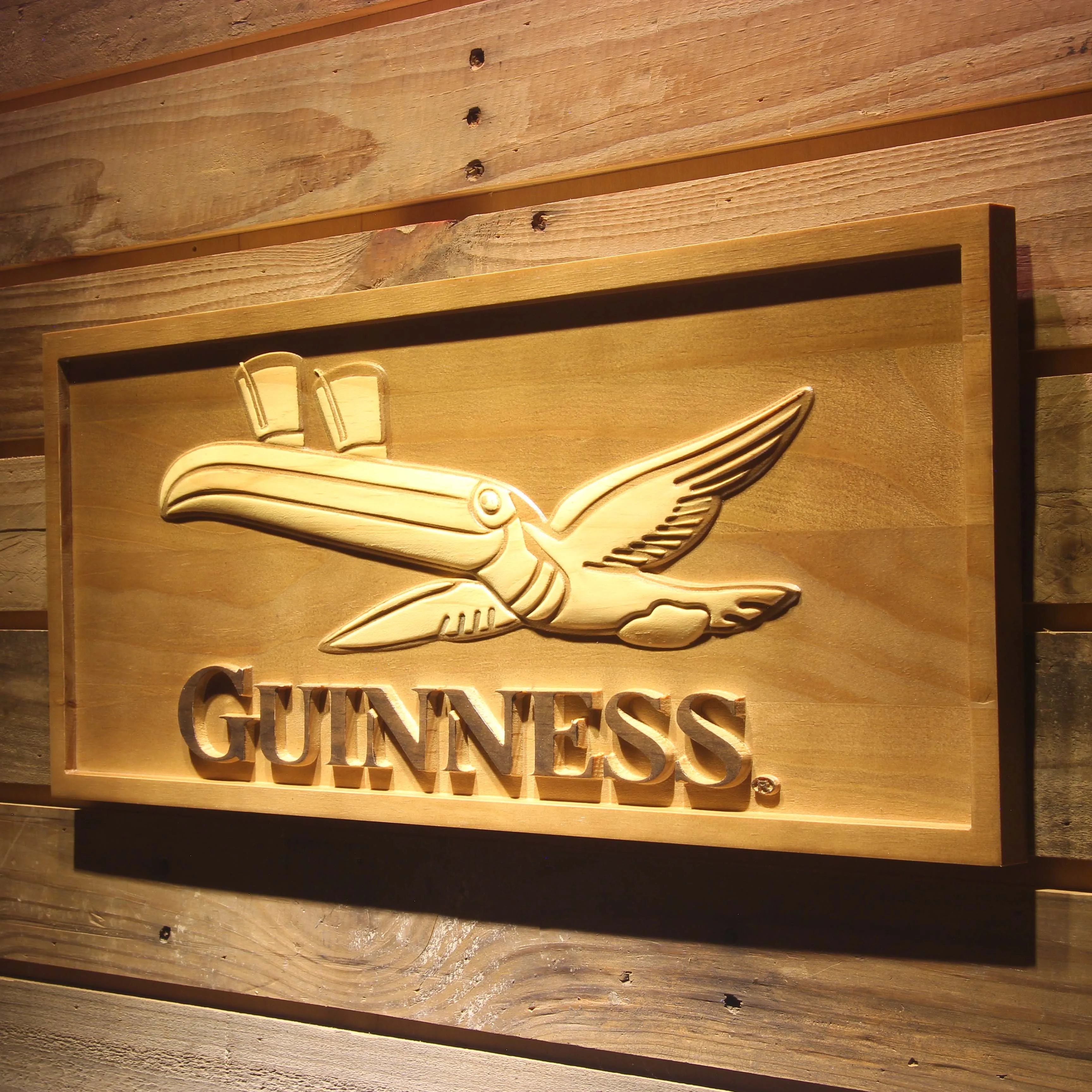 Guinness Toucan пиво 3D деревянный знак